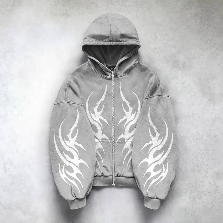 Edgy Oversized Graphic Hoodie™