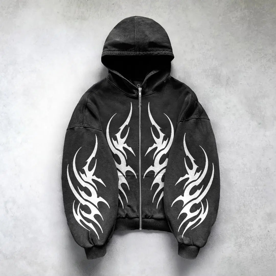 Edgy Oversized Graphic Hoodie™