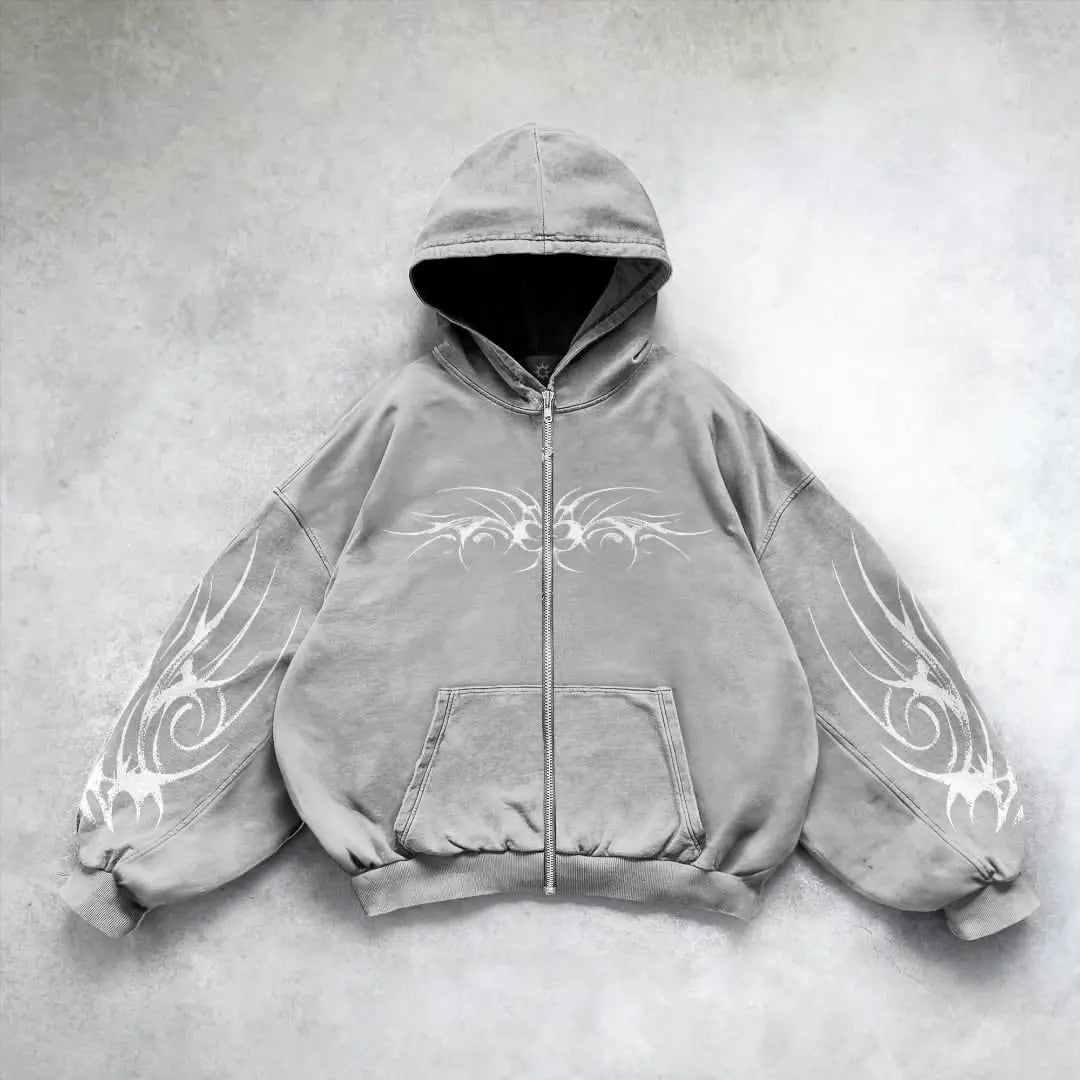 Edgy Oversized Graphic Hoodie™