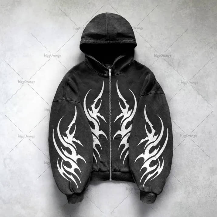 Edgy Oversized Graphic Hoodie™
