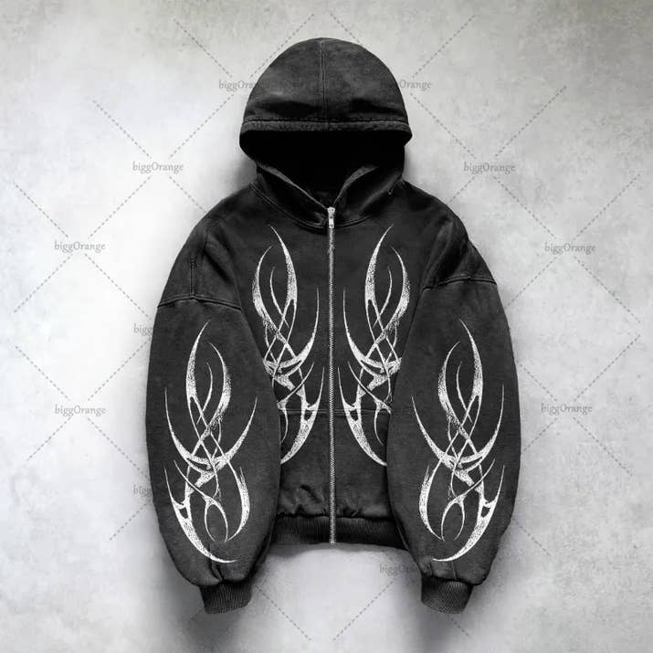 Edgy Oversized Graphic Hoodie™