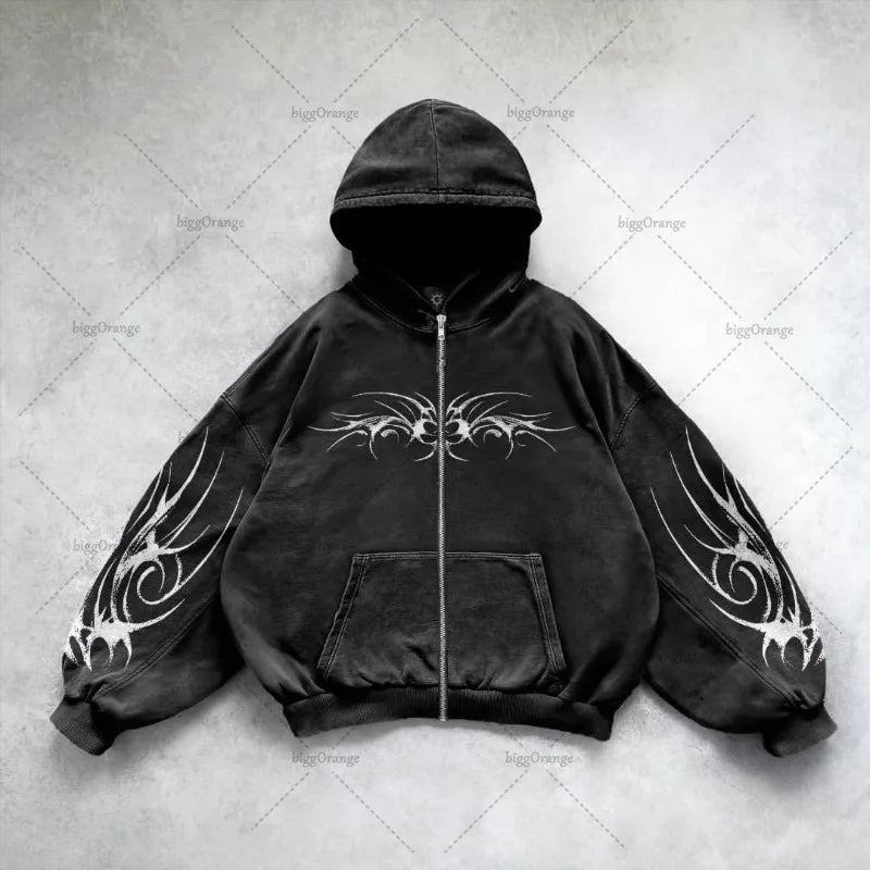 Edgy Oversized Graphic Hoodie™
