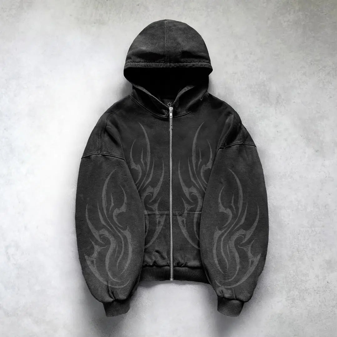 Edgy Oversized Graphic Hoodie™