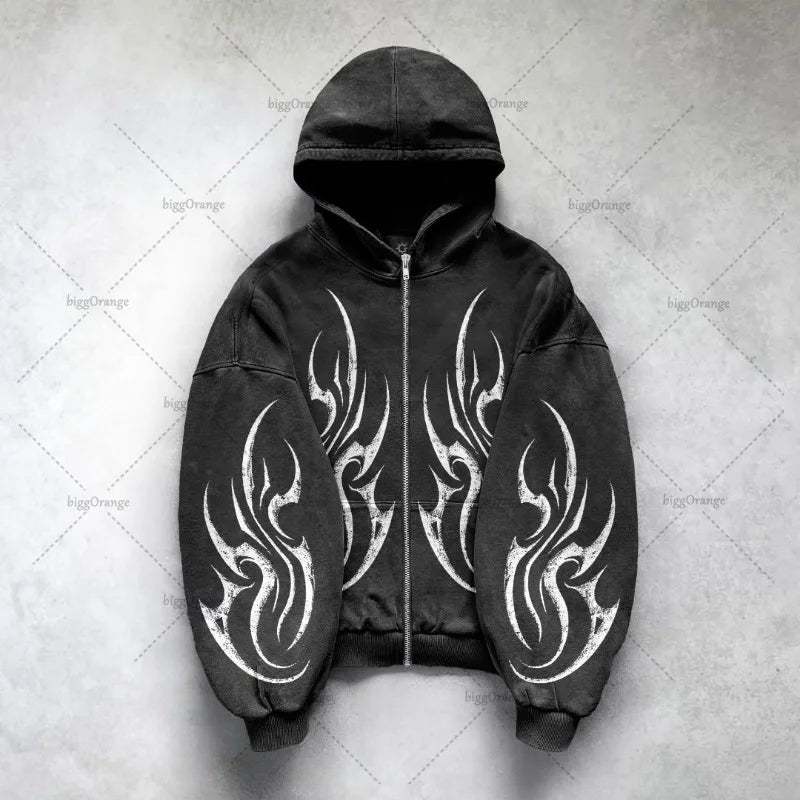 Edgy Oversized Graphic Hoodie™