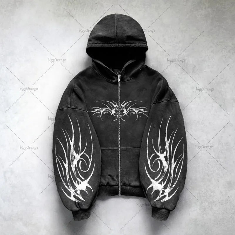 Edgy Oversized Graphic Hoodie™