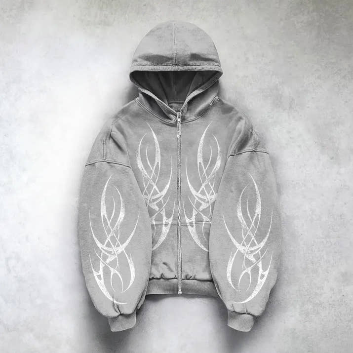 Edgy Oversized Graphic Hoodie™