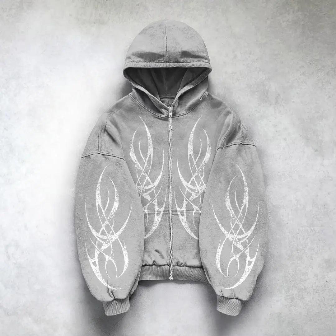 Edgy Oversized Graphic Hoodie™